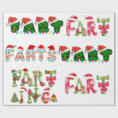 Papier Cadeau Farts Humour de Noël (Plat)
