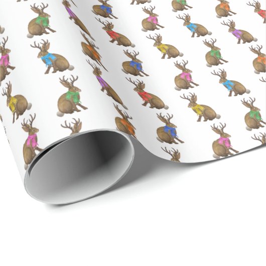 Papier Cadeau Fashion Forward Jackalopes Wrapping Paper (Coin rond)