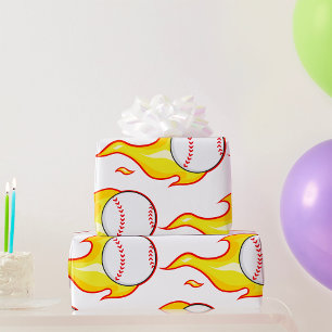 Papier Cadeau Fastball Flame Baseball Sports