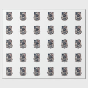 Papier Cadeau Faucheuse de Liberté Patriotique Squelette de Patr
