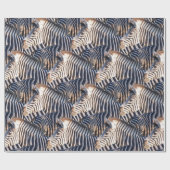 Papier Cadeau Faune africaine de zèbre (Plat)