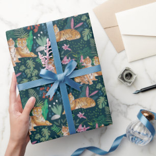 Papier Cadeau Faune de la Jungle Nature Chats sauvages Tigres