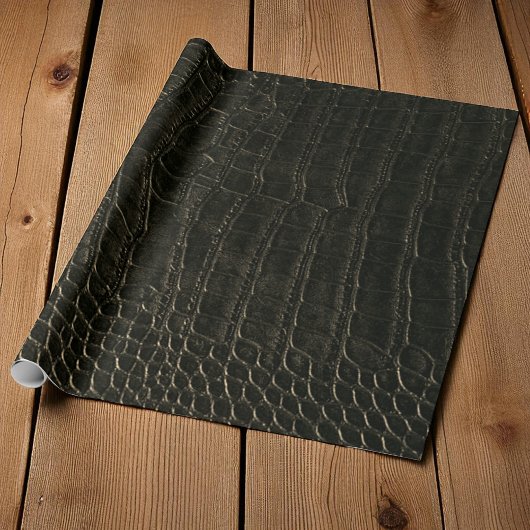 Papier Cadeau Faux Alligator Brown Crocodile Cuir Imprimer