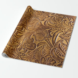 Papier Cadeau Faux Cuir Brown moderne à outils