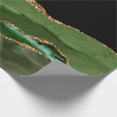 Papier Cadeau Faux Emerald Green Marbled Agate contemporain (Coin)