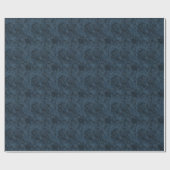 Papier Cadeau Faux Faux Moire de soie en Bleu Turquoise Rich (Plat)