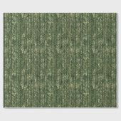 Papier Cadeau Faux fils tissés verts (Plat)