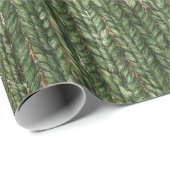 Papier Cadeau Faux fils tissés verts (Coin rond)