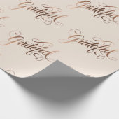 Papier Cadeau Faux-foil Élégant Grateful Script pour Thanksgivin (Coin)