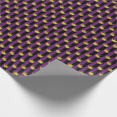 Papier Cadeau Faux Gold Crowes Purple Black Stripes Mardi Gras (Coin)