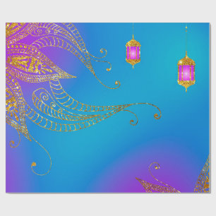 Papier Cadeau Faux Gold Foil Arabian Bollywood