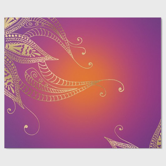 Papier Cadeau Faux Gold Foil Arabian Bollywood (Plat)