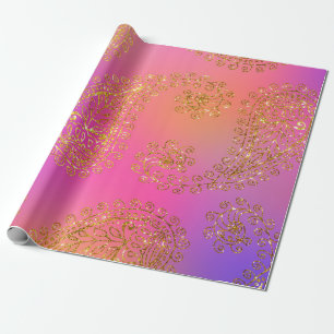 Papier Cadeau Faux Gold Foil Arabian Bollywood