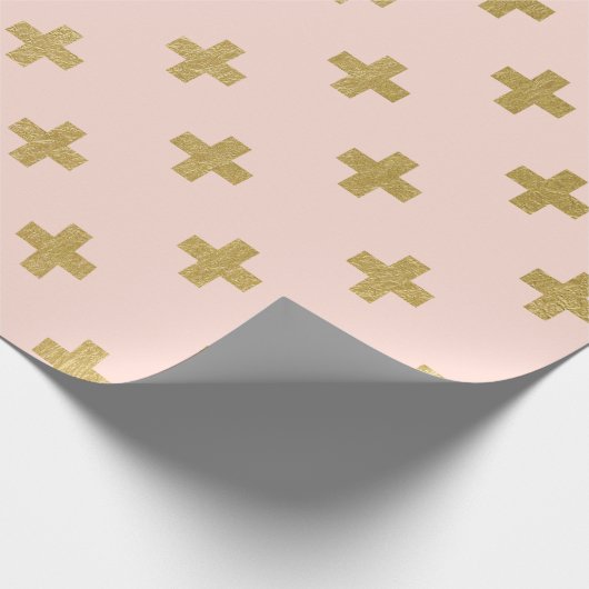 Papier Cadeau Faux Gold Foil Croix suisse Motif (Coin)