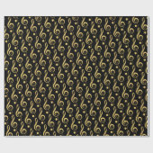 Papier Cadeau Faux Gold Foil Treble Clef Musical Wrapper Papier (Plat)
