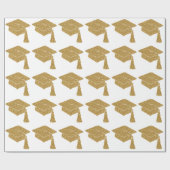 Papier Cadeau Faux Gold Parties scintillant Grad Casquette Gradu (Plat)