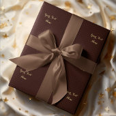 Papier Cadeau Faux Gold Script personnalisé Brown chèque Motif m