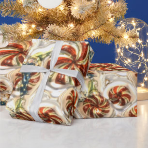 Papier Cadeau Faux Metallic Candy Motif Papier d'emballage brill