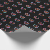 Papier Cadeau Faux Neon Valentine Rose Bleu Coeurs rouges sur No (Coin)