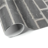 Papier Cadeau Faux Old Black Brick Wall (Coin rond)