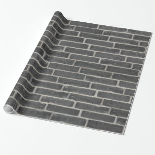 Papier Cadeau Faux Old Black Brick Wall