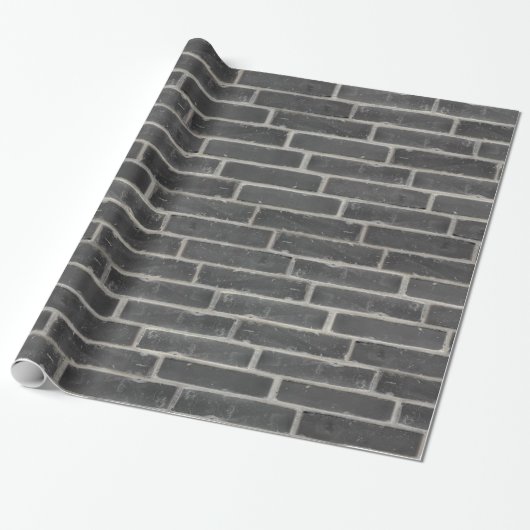 Papier Cadeau Faux Old Black Brick Wall (Déroulé)