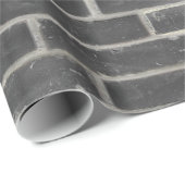 Papier Cadeau Faux Old Black Brick Wall (Coin rond)