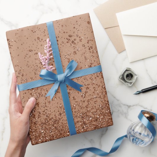 Papier Cadeau Faux Pailleté Brun Clair (Cadeaux)