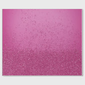 Papier Cadeau Faux Pailleté Rose Chaud (Plat)