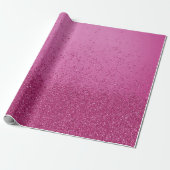 Papier Cadeau Faux Pailleté Rose Chaud (Déroulé)