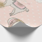 Papier Cadeau Faux Parties scintillant Désert Steampunk Llama (Coin)