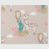 Papier Cadeau Faux Parties scintillant Désert Steampunk Llama (Plat)