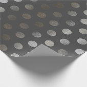 Papier Cadeau Faux Parties scintillant en argent et gris foncé m (Coin)