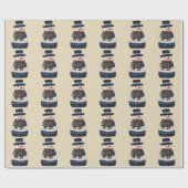 Papier Cadeau Faux Patchwork Snowman Noël (Plat)