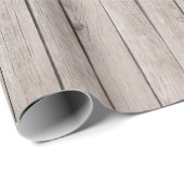 Papier Cadeau Faux Rustic Wood Brown (Coin rond)