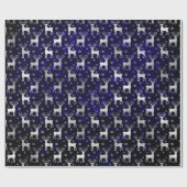 Papier Cadeau Faux Silver Foil Noël Reindeer & livre bleu (Plat)