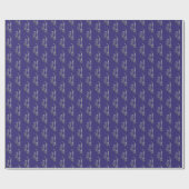 Papier Cadeau Faux Silver Grey Texte Motif Bleu foncé Noël (Plat)