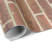 Papier Cadeau Faux Vieux Mur Brown en briques (Coin rond)