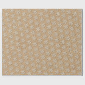Papier Cadeau Faux Wood Fnowflake Sur L'Aspect Brown Kraft (Plat)