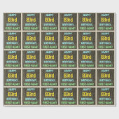 Papier Cadeau Faux Wood, Peint Texte Look, 83ème anniversaire + (Plat)