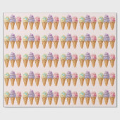 Papier Cadeau Faveur de Baby Shower de Mariée Glace Scoopée d'Ét (Plat)