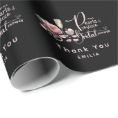 Papier Cadeau Favoris de Mariage Petals Pearls Prosecco Shower d (Coin rond)