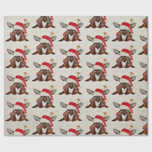 PAPIER CADEAU FAWN & GOLDEN BIRD CHRISTMAS (Plat)