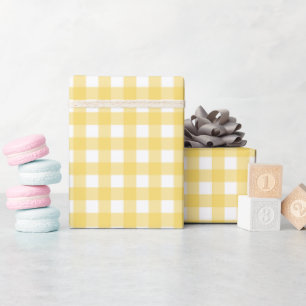 Papier Cadeau Faye et Lauren En vichy jaune