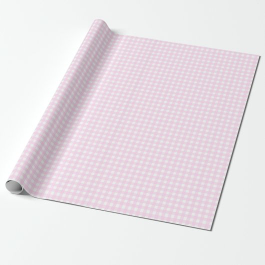 Papier Cadeau Faye et Lauren Pastel Pink En vichy (Déroulé)