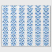 Papier Cadeau Feathered Fete Stripe in Blue Porcelain (Plat)