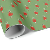 Papier Cadeau Fée Ballerine illusima Noël Vert (Coin rond)