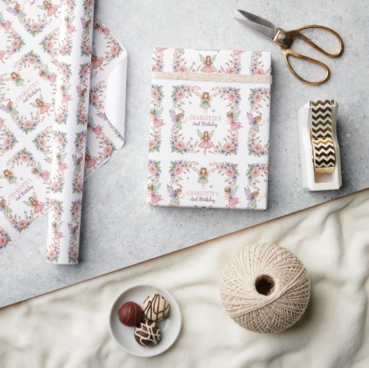 Papier Cadeau fée de fleurs magiques 2e anniversaire (Artisanat)