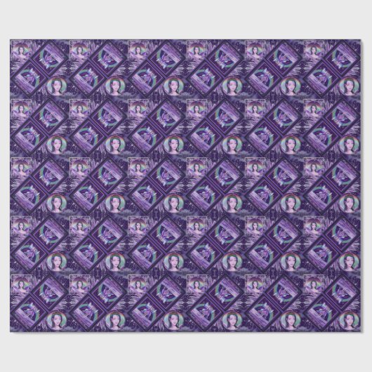 Papier Cadeau Fée de pluie violette (Plat)
