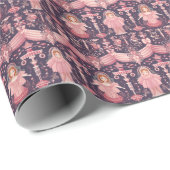 Papier Cadeau Fée de prune de sucre, Élégant Nutcracker Wonderla (Coin rond)